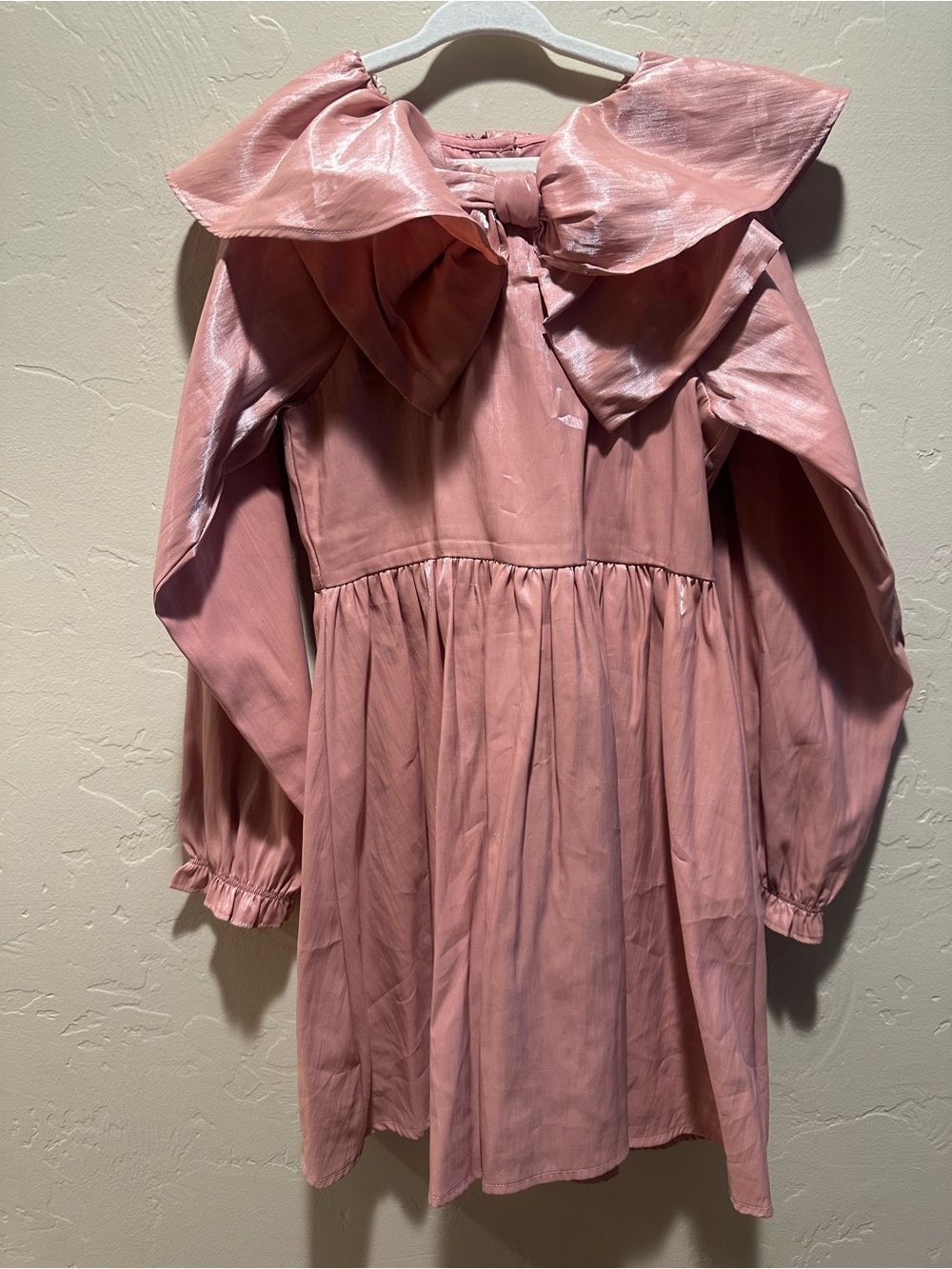 Janie and Jack Dusty Rose Blouse with Satin Trim